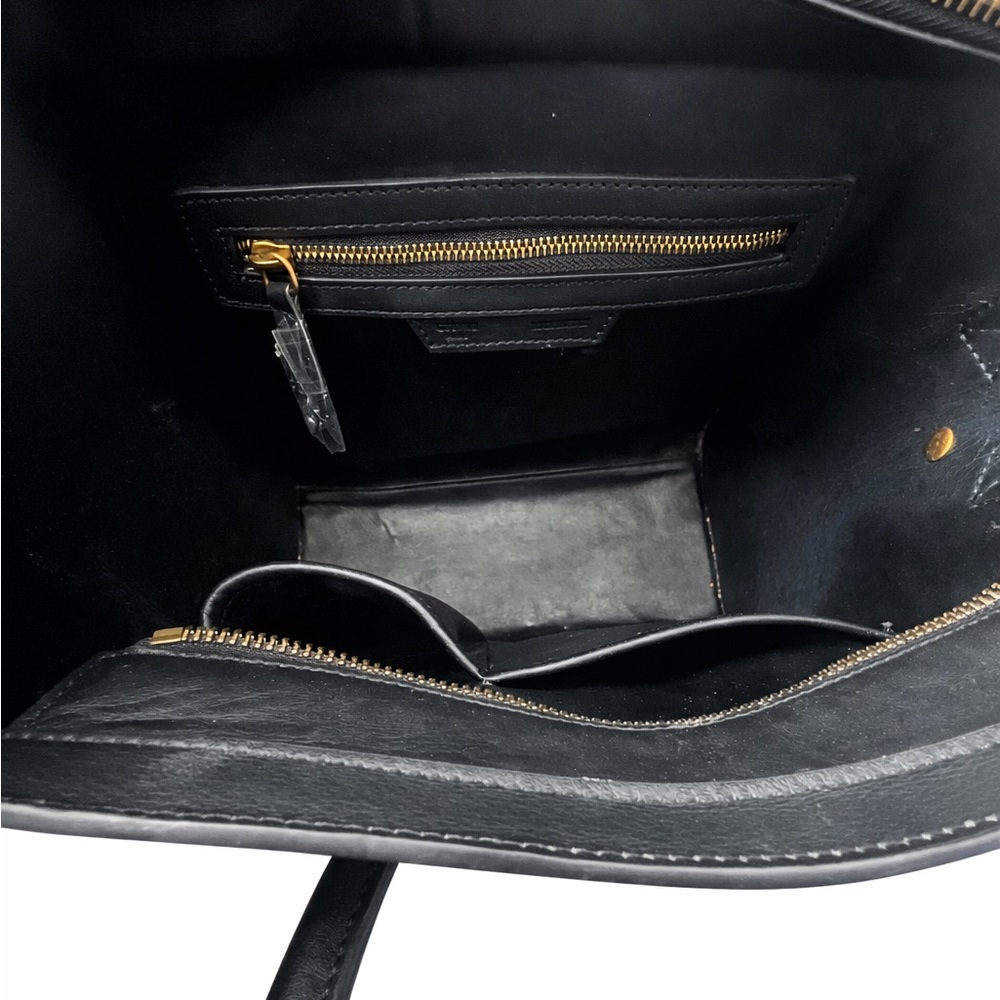 Celine Black Croc-Embossed Mini Satchel with Gold Hardware - Picture 5 of 7